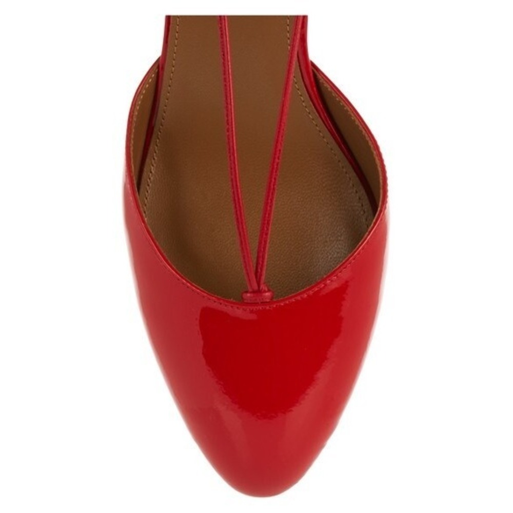 $500+ NIB Aquazzura Alexa Red Patent Leather Block Heel Pumps Shoes Italy/37 - Picture 4 of 11